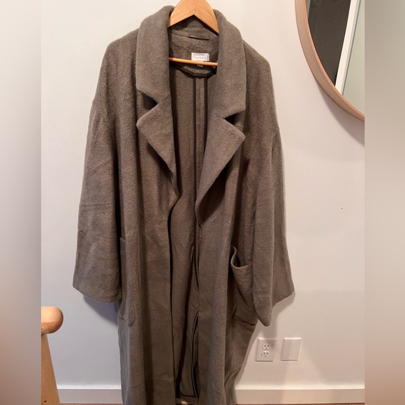 Topshop Curve Brushed Chuck-on Coat with Patch Pockets - Picture 2 of 5